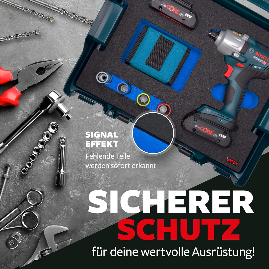APTEX Schaumeinlage für Bosch Akku-Schlagschrauber GDS 18V-450 HC – Polstereinlage &amp; Schaumstoffpols