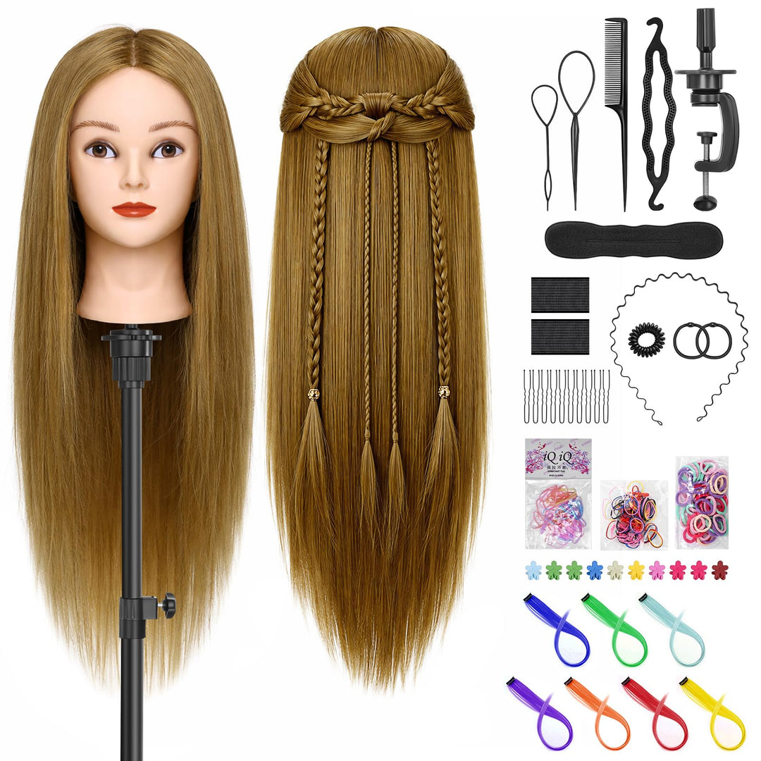 80% echtes menschliches Haarstylingkopf, TwoWin 26 "brauner Friseurkopf, Schaufensterpuppenkopf, Für