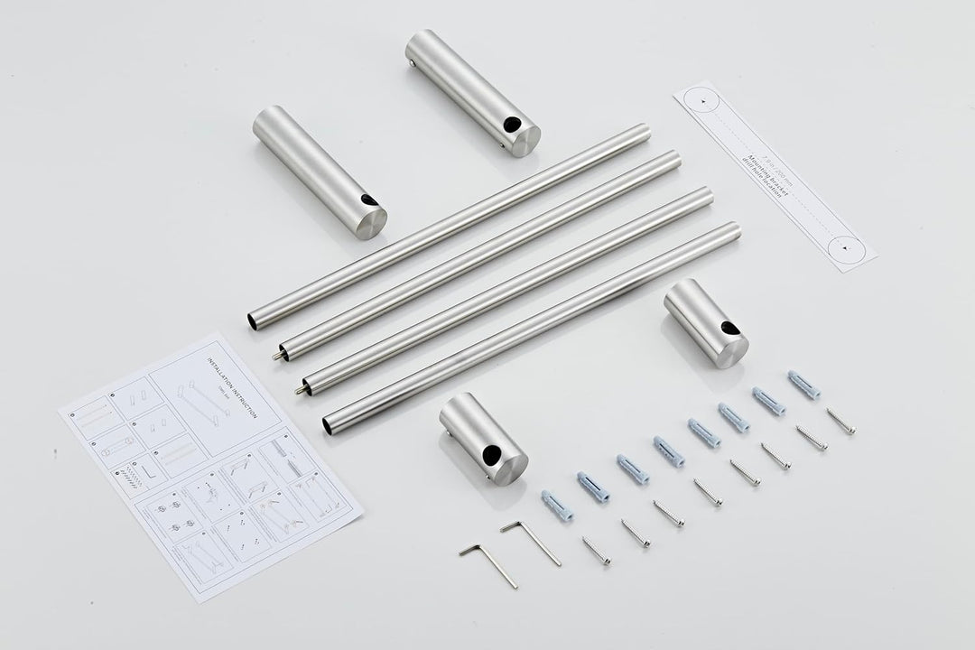 Leekayer 78cm Badezimmer Handtücherstange 2 Set Nickel, Wandhandtücherhalter, Edelstahl, Schraubenbo