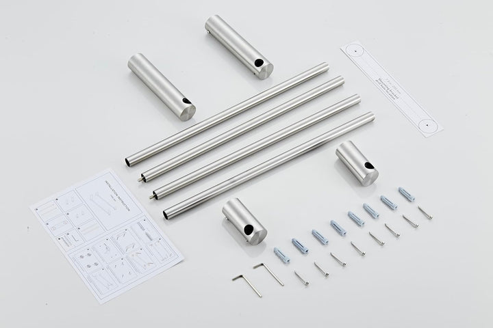 Leekayer 78cm Badezimmer Handtücherstange 2 Set Nickel, Wandhandtücherhalter, Edelstahl, Schraubenbo