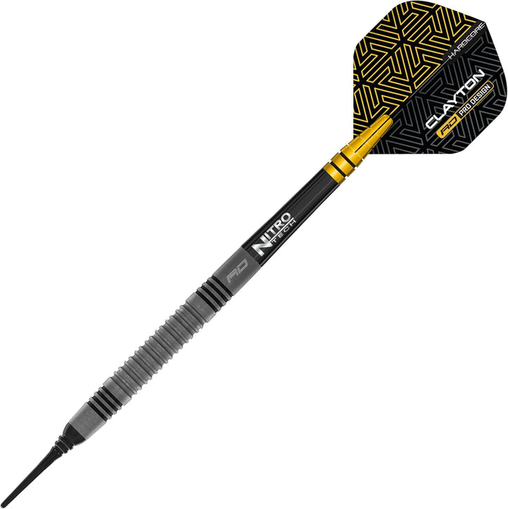 RED DRAGON Jonny Clayton Oxide Auflage Premium Tungsten Darts Set mit Flights und Stielen 18.0 Gramm