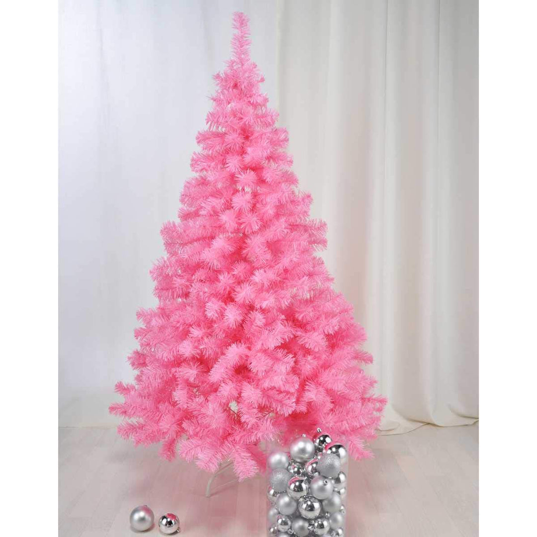 CHRISTBAUM IN PINK ROSA WEIHNACHTSBAUM TANNENBAUM KUNSTSTOFF 180 CM HOCH MIT STÄNDER