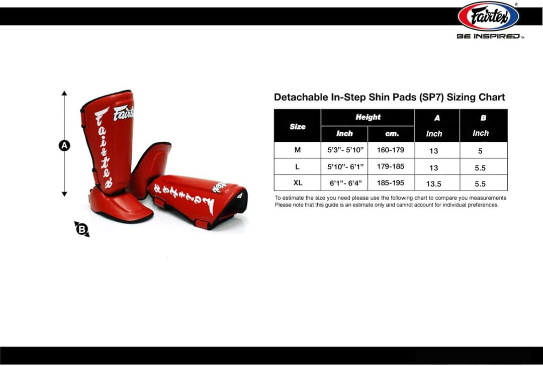 Fairtex SP7 Muay Thai Schienbeinschützer für Herren, Damen, Kinder | aus Syntek-Leder und hochwertig