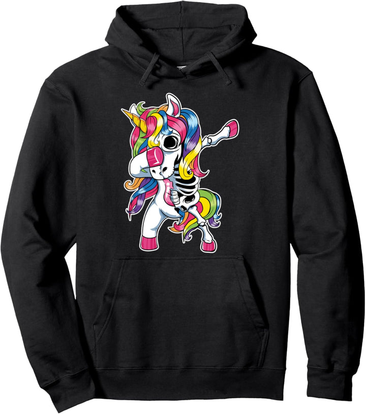 Einhörner Skelett Halloween Kostüm 2020 Pferd Dab Einhorn Pullover Hoodie