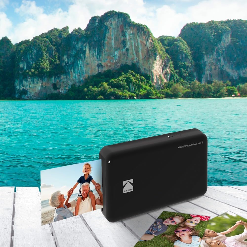 Kodak Mini 2 HD Wireless Mobile Instant Fotodrucker w / 4 Pass patentierte Drucktechnologie (Schwarz