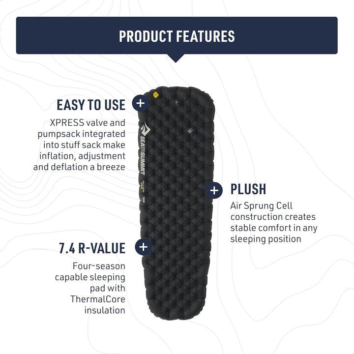 Sea to Summit – Ether Light XR Pro Thermo-Luftmatratze Regular – ThermalCore Isolierung – Xpress Ven