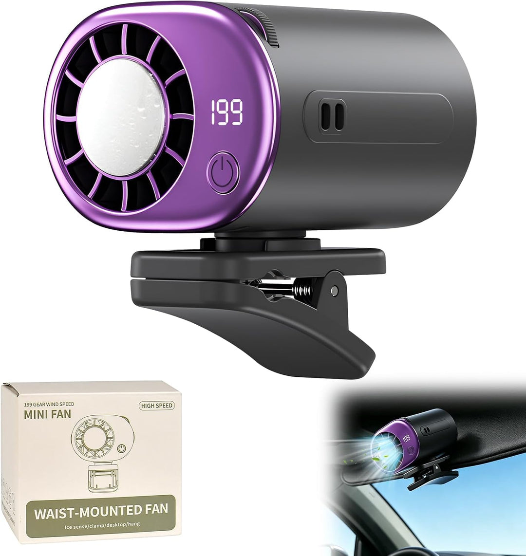Auto Ventilator, Auto Klimaanlage, Auto Clip on Klimaanlage Ventilator mit LED Display, Halbkühlungs