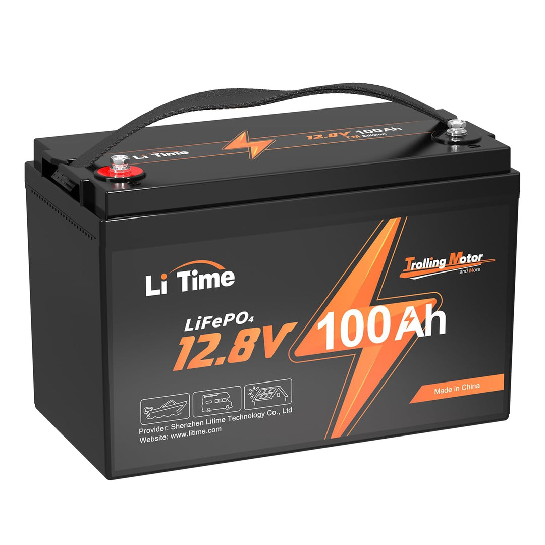 LiTime LiFePO4 12V 100Ah Trolling-Motoren Lithium Batterie mit Tieftemperaturschutz, Deep Cycle Batt