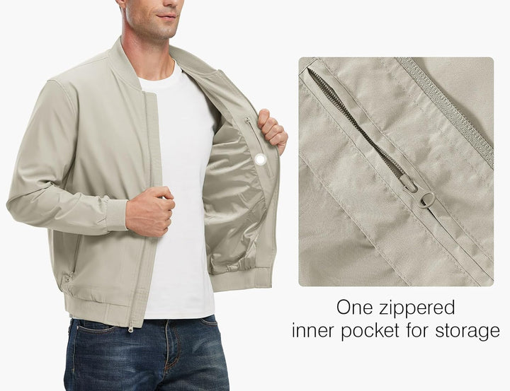 Herren Jacken Leichte Windbreaker Übergangsjacke Bomberjacke Frühling Herbst Fliegerjacke Stehkragen