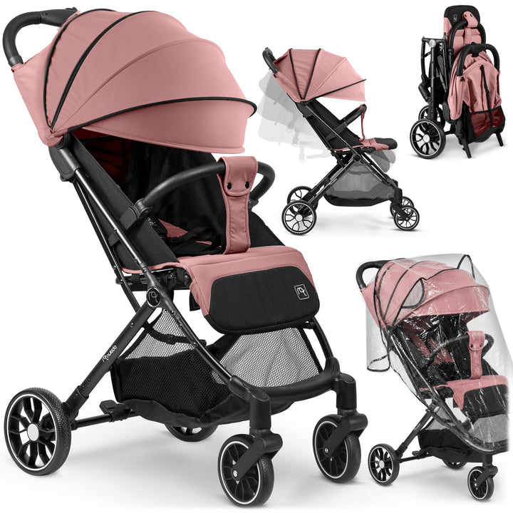 Nukido Kinder Wagen Kinderwagen Babywagen Bis 15 kg Grosse Räder Sitzbuggy Buggy Zusammenklappbar Ha