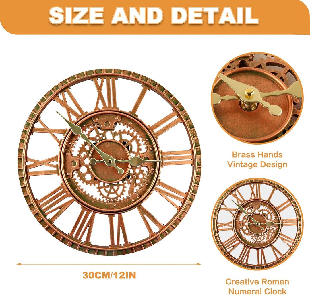 Taodyans Outdoor Wanduhr 30 cm Vintage Garten Wanduhr Wasserdicht Retro Aussenbereich Wanduhr Küche