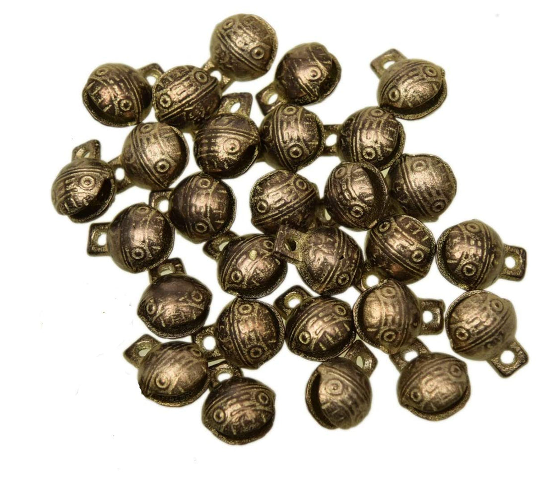Generic 4WLT 24 Stück Craft Legierung Bronze Farbe Mini Jingle Anhänger Charm Schmuck Bulk DIY Messi