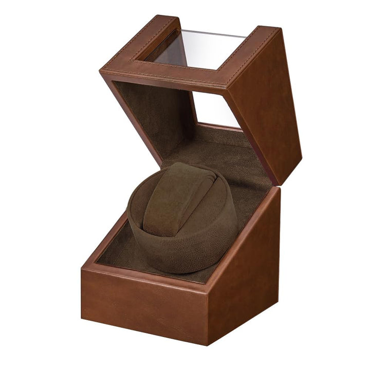 Automatische Uhrenbeweger Box Single Uhrenbeweger PU Leder Uhrengehäuse mit leisem Motor Batteriebet