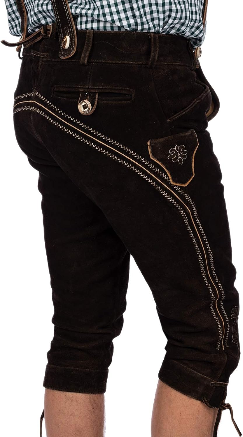 Maddox Herren Lederhose KORBINIAN-HT 46 Braun, 46 Braun