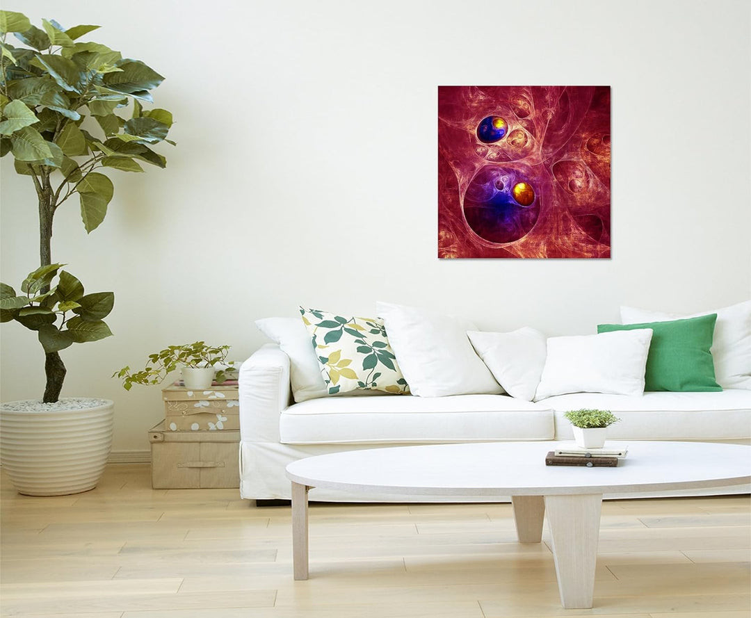 Paul Sinus Art Modernes Wandbild Abstrakt049_60x60cm Abstrakte Kunst Kunstdruck auf Leinwand Zeitlos