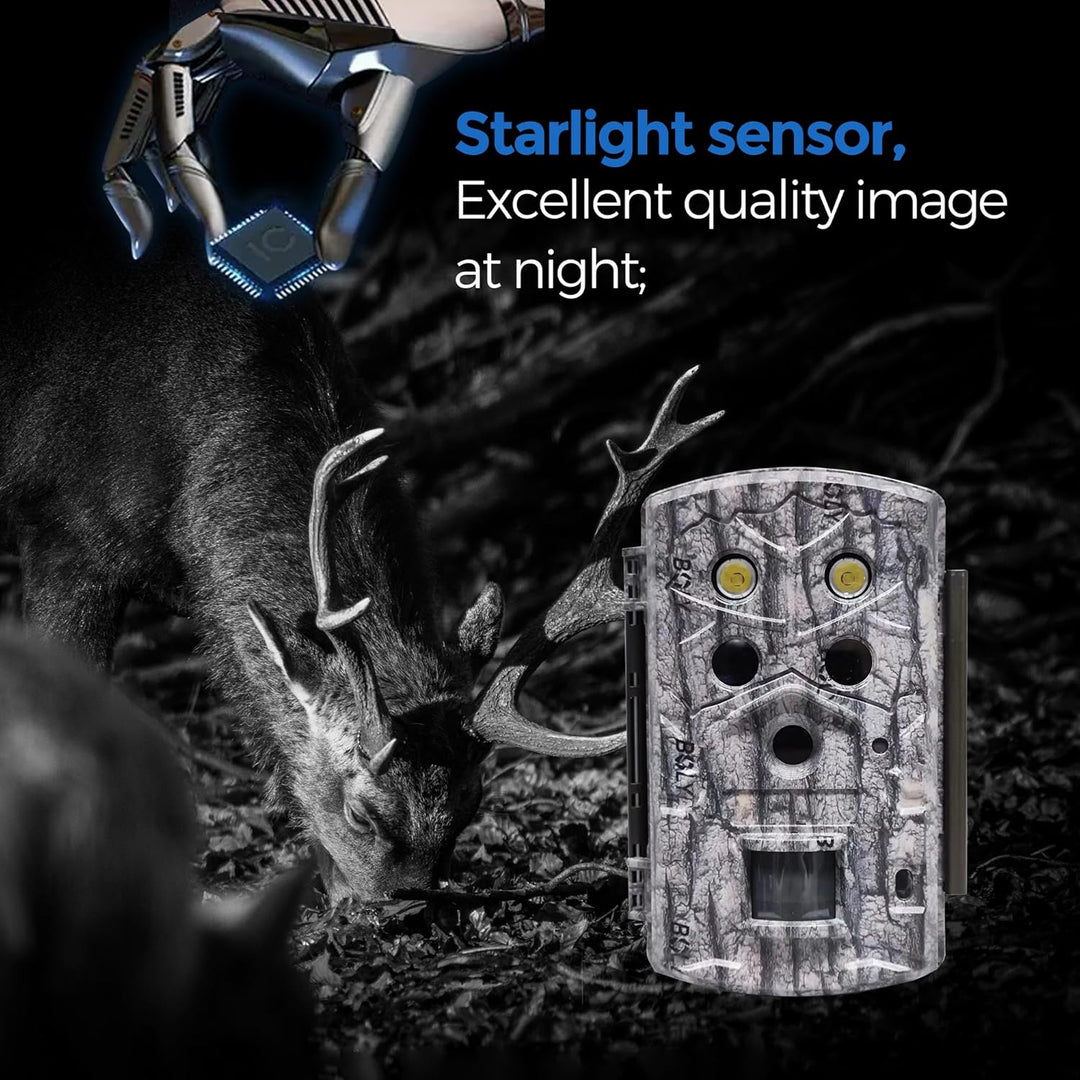 Wildlife Wildkamera 45 MP 4K FHD Jagdkamera 30,5 m Erfassungsreichweite 40 Stück 940 nm IR-LEDs mit