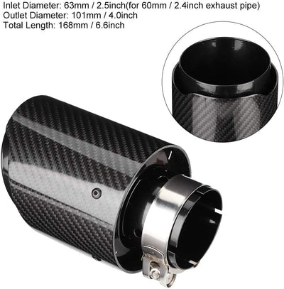 Auspuffendrohr Lufteinlass 63 mm Luftauslass 101 Mm, Kohlefaser Auto Auspuff Endrohr, Langlebig, Glä