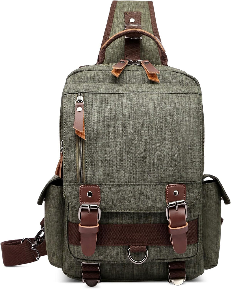 DORRISO Brusttasche Herren Mode Grosse Kapazität Schultertasche für 10,9 Zoll iPad mit Griff Mehrere