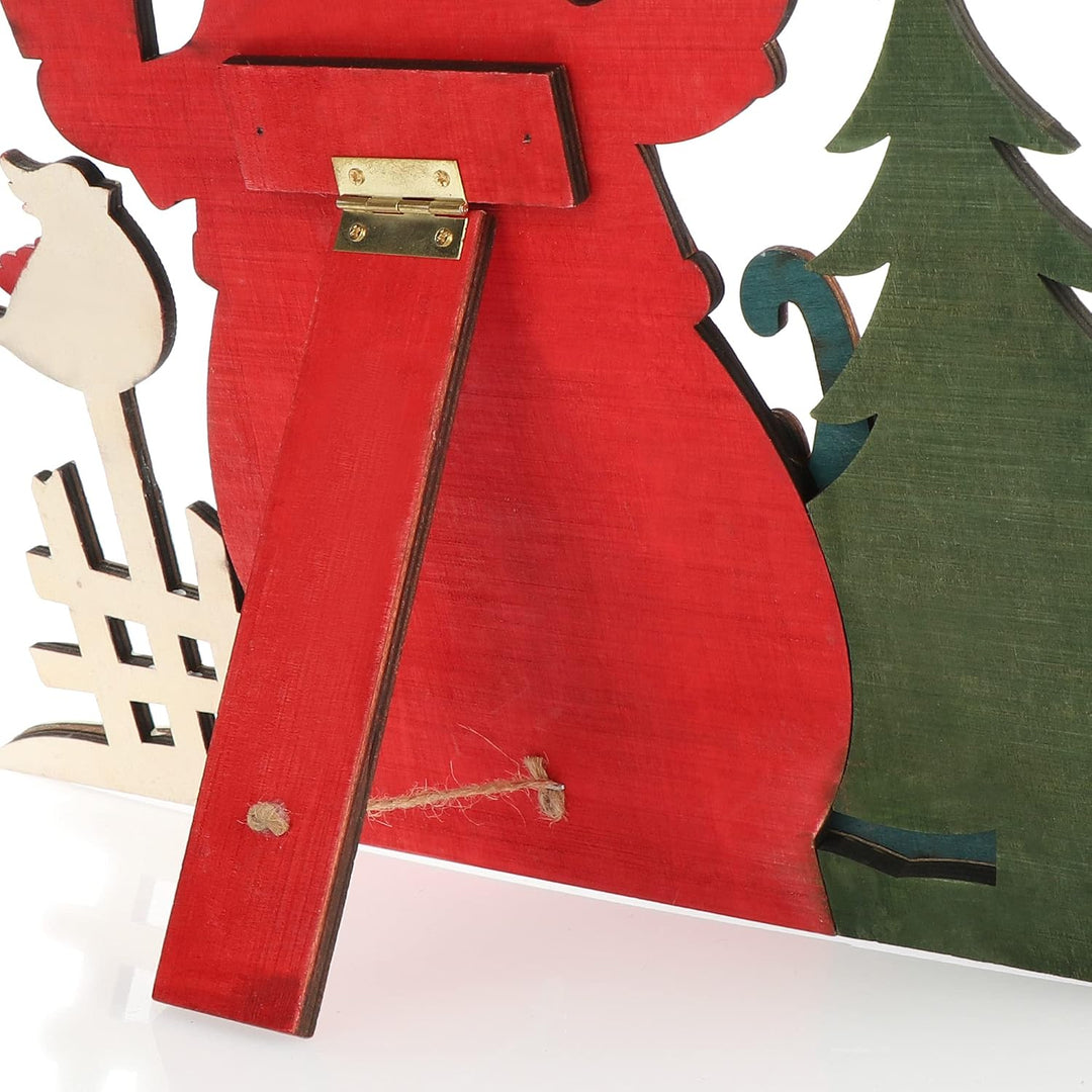 com-four® Dekorativer Aufsteller für Weihnachten, XL Weihnachtsmann Santa mit Geschenken - Gross, Sa