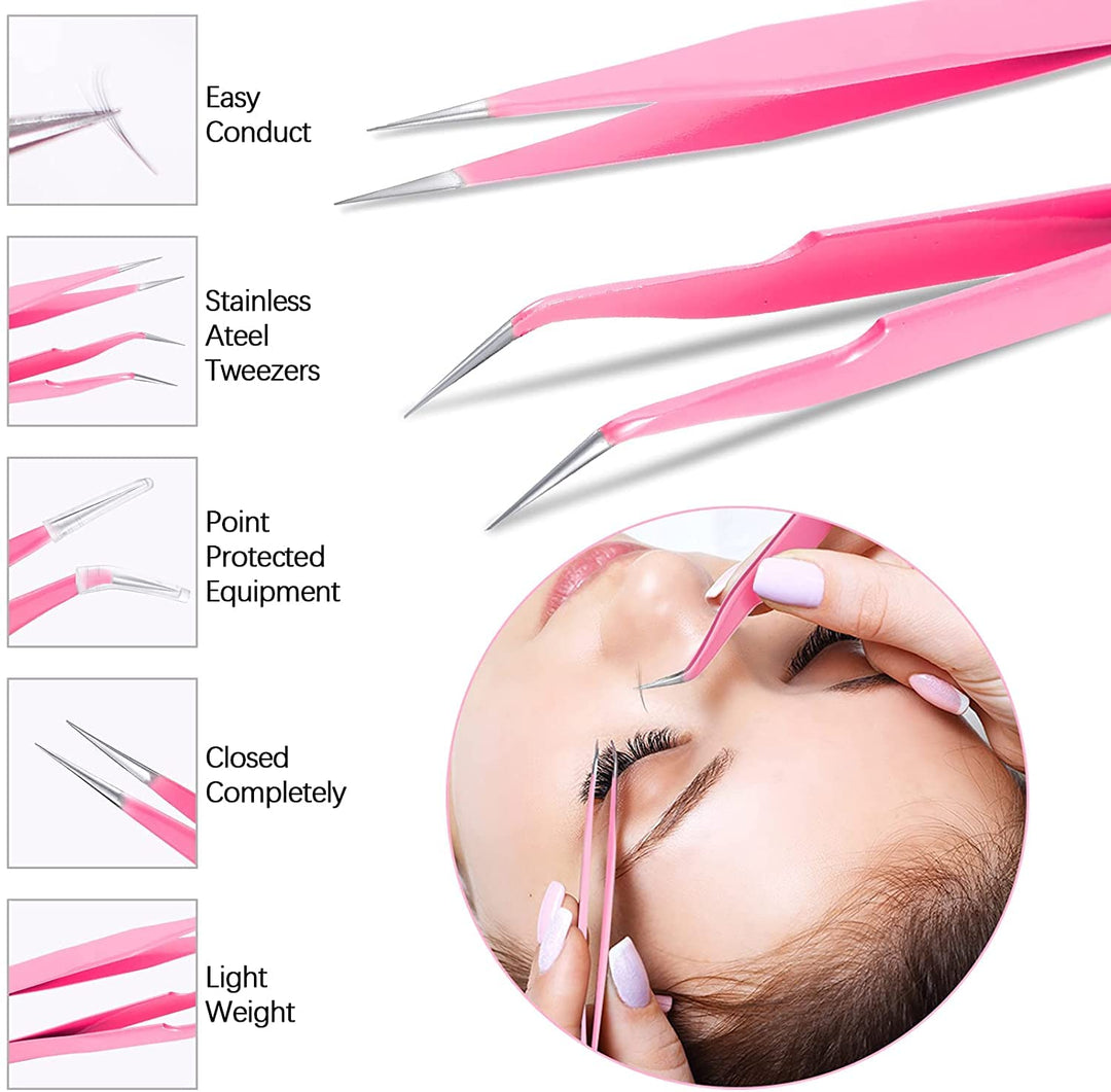 Zubehör für Wimpernverlängerung, Falsche Wimpern Pfropfen Starter Set mit Einsteigerpraxis Pfropfen