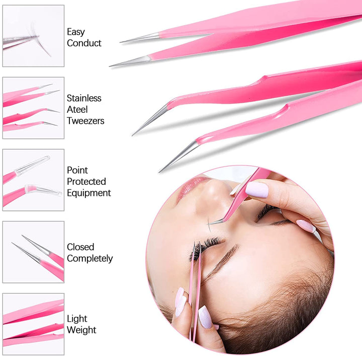 Zubehör für Wimpernverlängerung, Falsche Wimpern Pfropfen Starter Set mit Einsteigerpraxis Pfropfen