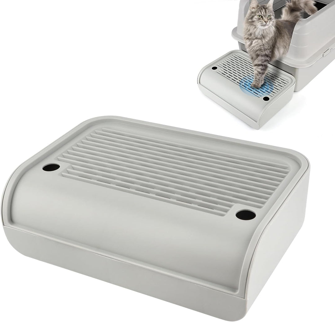 Kalolary Katzenstreu-Rampe mit Filtersystem – rutschfeste Treppe für Katzentoilette, Litter Catcher