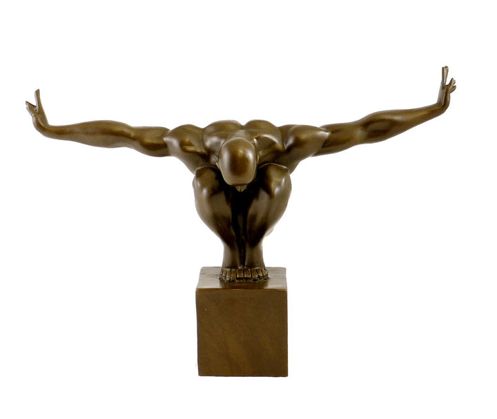 Kunst & Ambiente - Moderne Bronzefigur - Der Athlet - signiert Milo - Echte Bronze Figur - Sport Sku