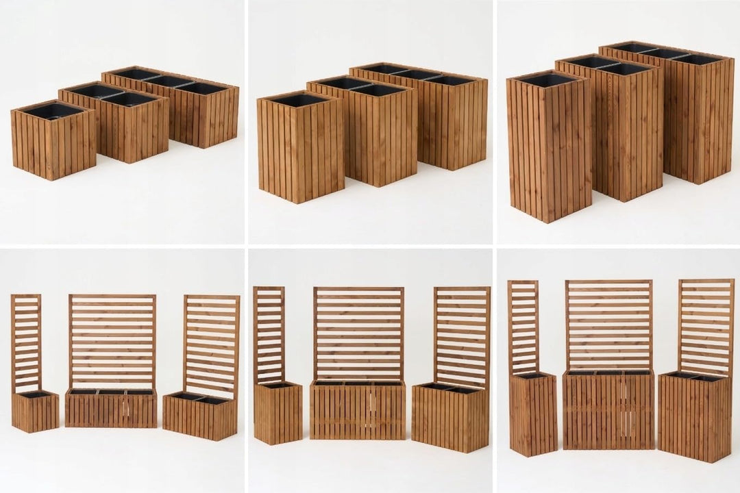 Modulares Rankgitter 50cm hoch – Spalier für Homerzo Pflanzkübel – Erweiterbare Holz Gitterwand für
