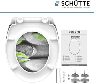 Schütte WC-Sitz STONES mit Absenkautomatik, Toilettendeckel mit Motiv und Schnellverschluss für die