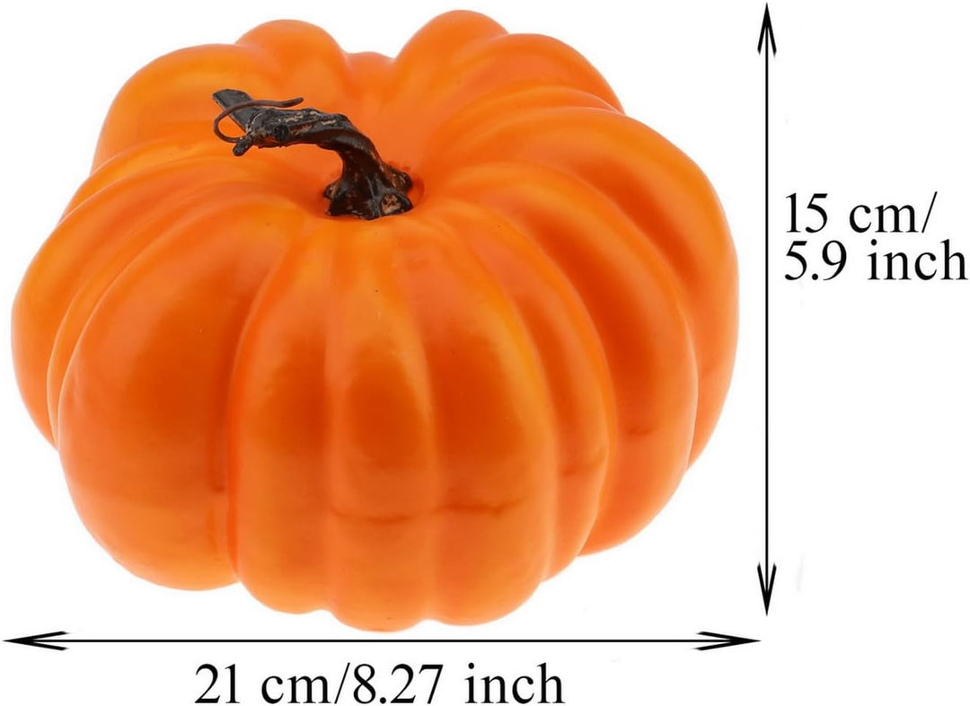 Woration 21 cm Gross Orange Gefälschte Halloween Kürbis Künstlich Faux Herbst Kürbis Dekoration für