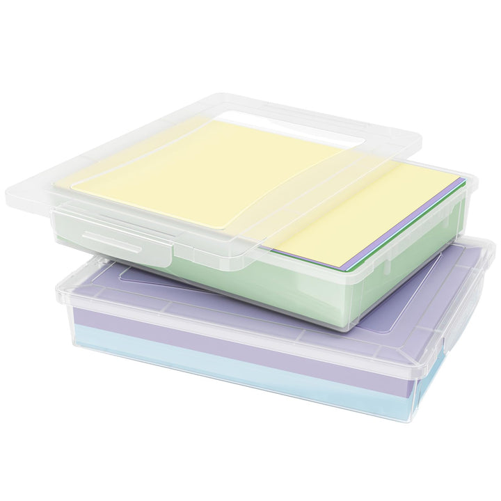 Lifewit 2 Pack Mehrzweck-Aufbewahrungsbox aus Kunststoff mit verriegelbaren Deckeln, A4 Papieraufbew