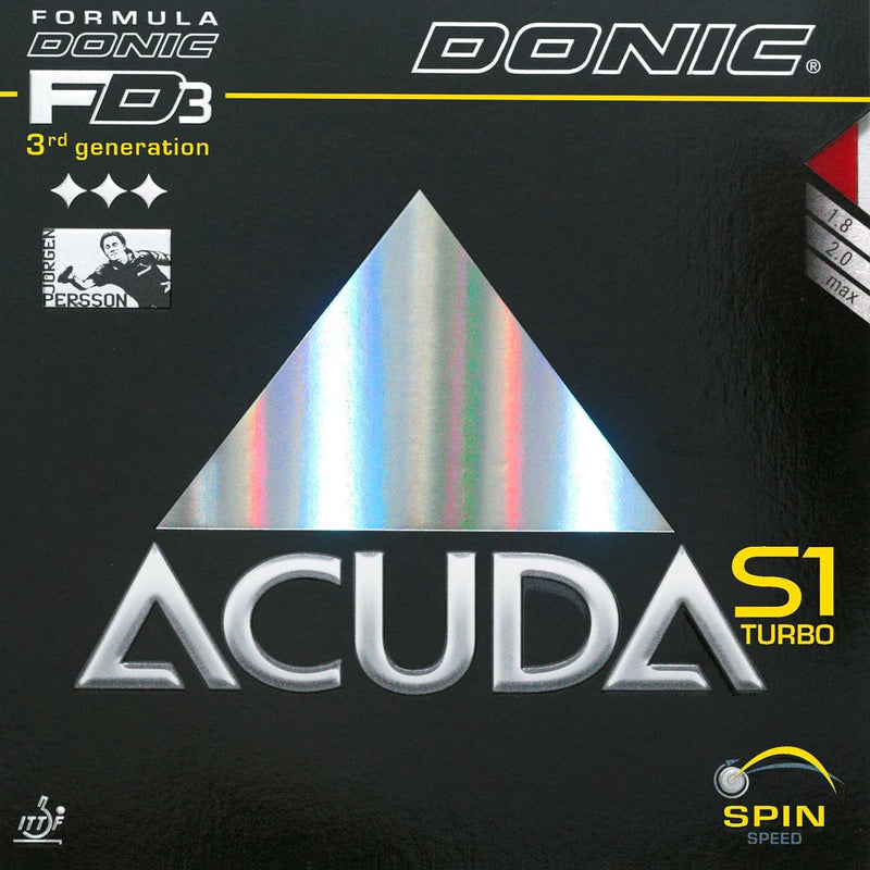 DONIC Belag Acuda S1 Turbo Schwarz 2,0 mm, Schwarz 2,0 mm