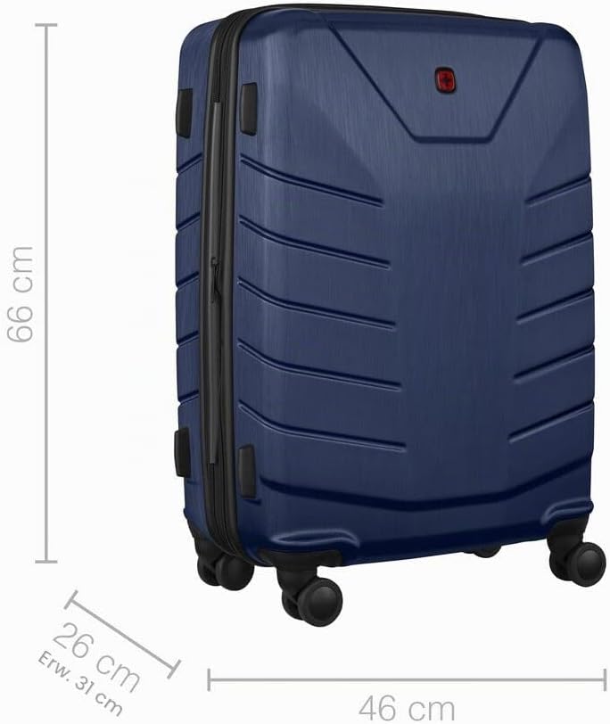WENGER Pegasus M Hartschalenkoffer mit 4 Rollen, Trolley, M, 66 (79) l, Sicherheitsschloss, Damen He