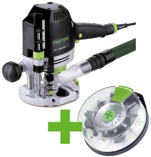 Festool Oberfräse OF 1400 EBQ-Plus + Box-OF-S (mit Spannzange, Spannzange, Seitenanschlag mit Feinei