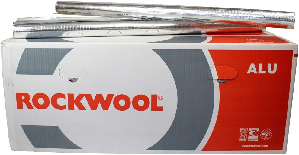 Steinwolle Rohrisolierung Rockwool 800 alukaschiert 114 x 100 mm voller Karton 100 114, 100 114