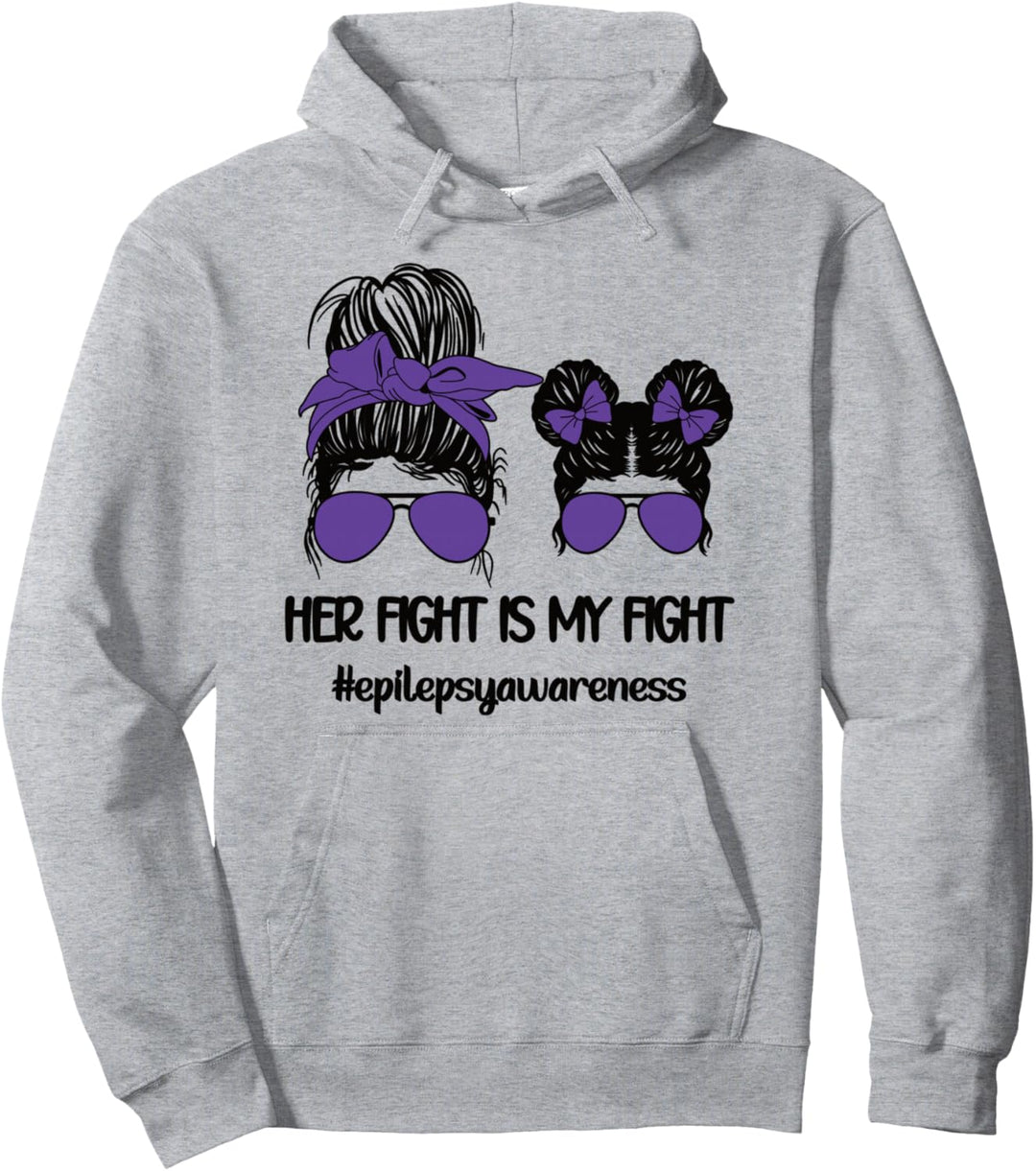 Her Fight Is My Fight | Epilepsie Überlebender Lila Schleife Pullover Hoodie
