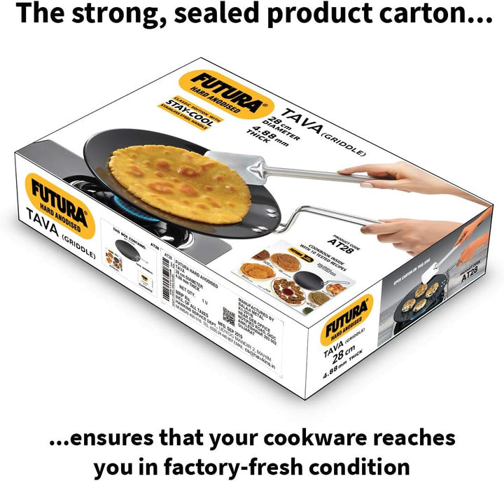 HAWKINS-Futura Harteloxierte konkave Grillplatte Tava, 27,9 cm Durchmesser 11 Inch, 11 Inch