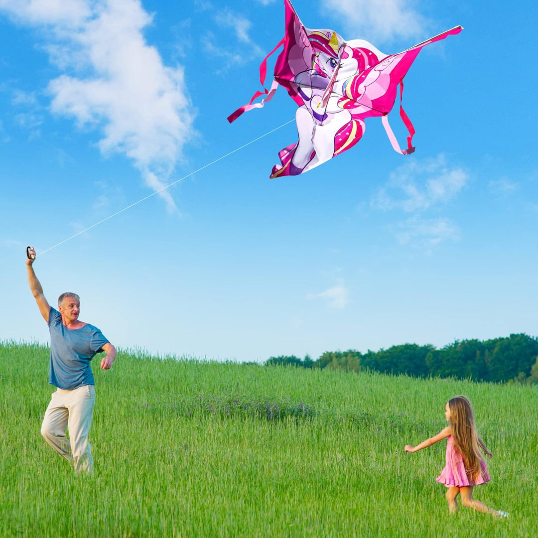 JOYIN Einhorn Drachen,Drachen für Kinder und Erwachsene,grosser Stranddrachen 43.3'' für Spiele und