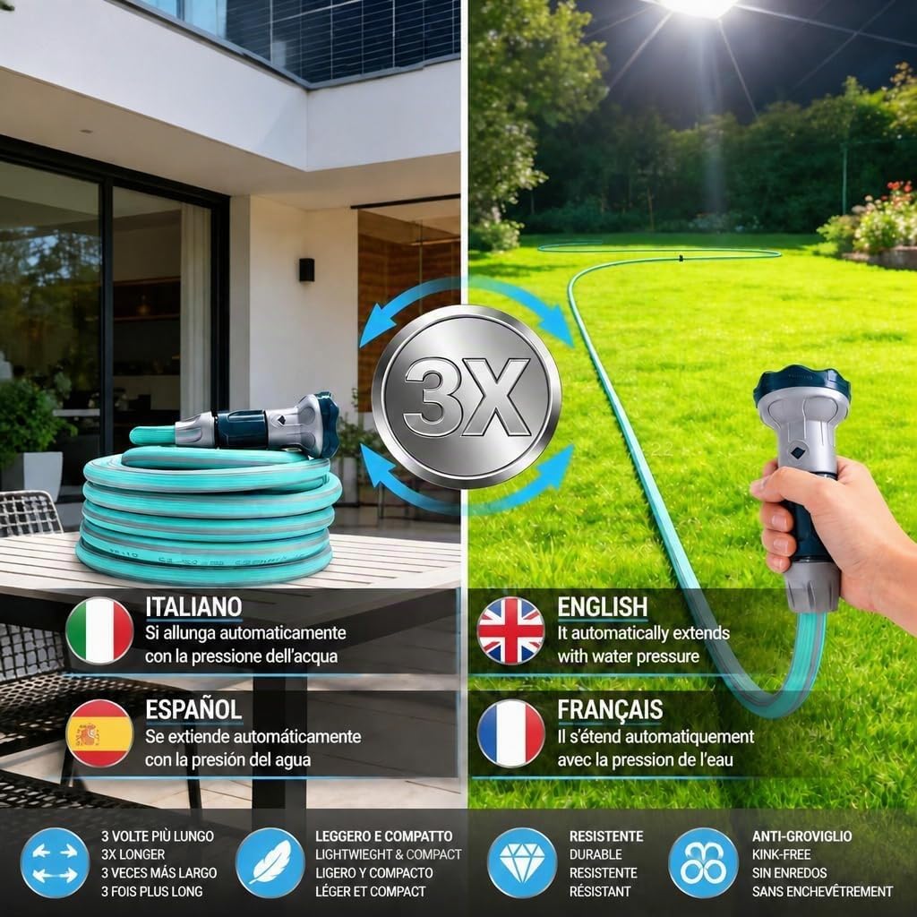 IDRO EASY 2740 - Manguera extensible Magic Soft Smart de 1/2" (12,5 mm.) extensión máxima 30 m.