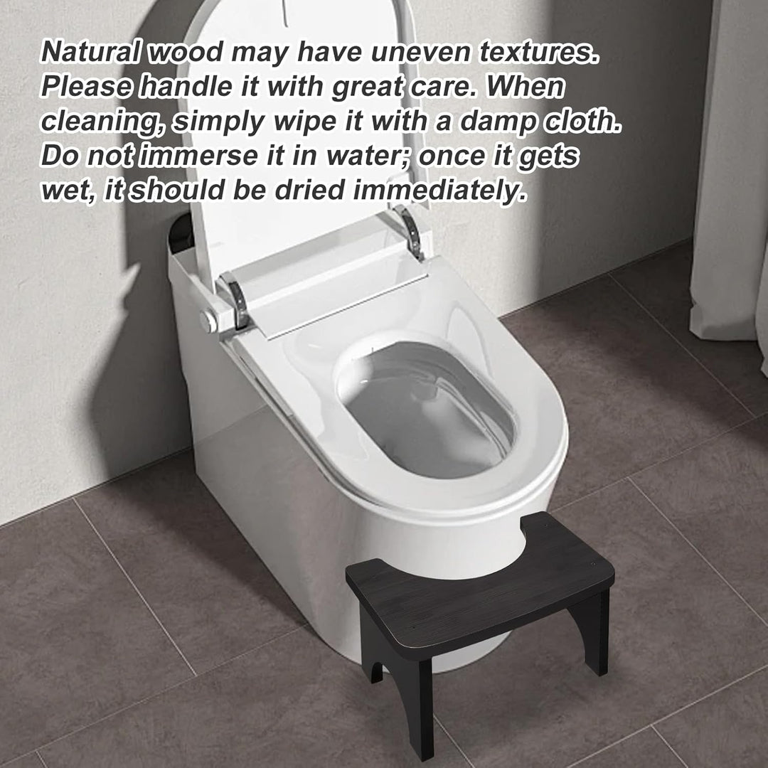 Toilettenhocker Holz WC Hocker für Erwachsene & Kinder: 37×20×17cm Ergonomisch Klohocker Rutschfeste