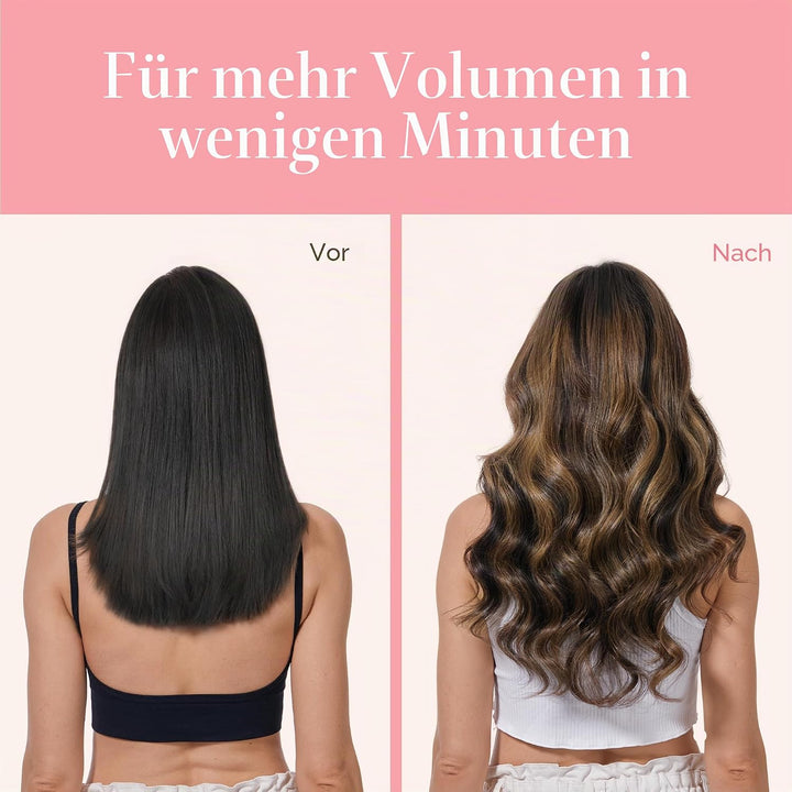 GOO GOO Clip in Echthaar Extensions, 50cm 20 Zoll 120g 7 Stück Balayage Naturschwarz Gemischt Kastan