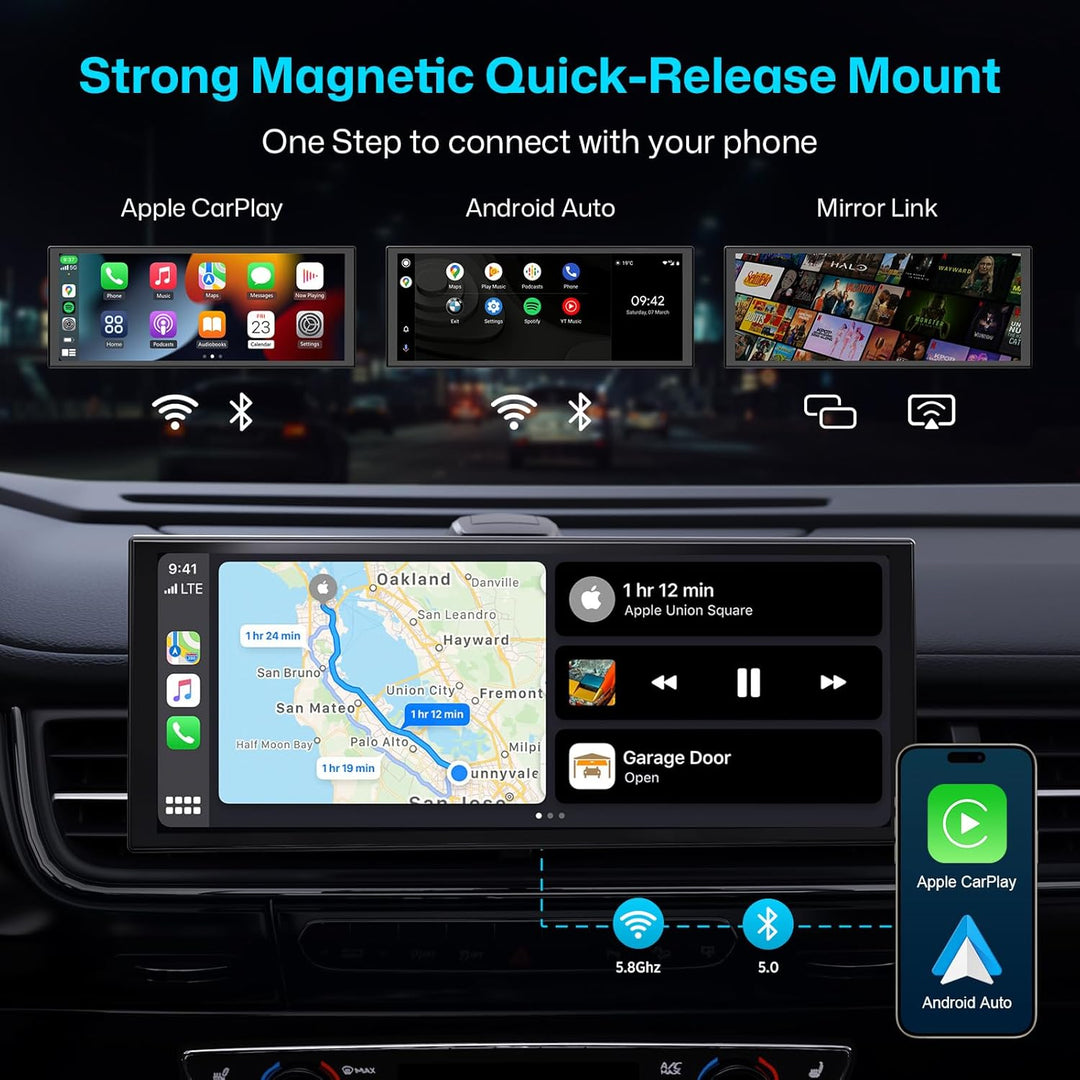 INNOVV 10,3-Zoll-Carplay-Bildschirm für Autos, 1920 * 720 IPS-Touchscreen-Autoradio mit GPS-Navigati