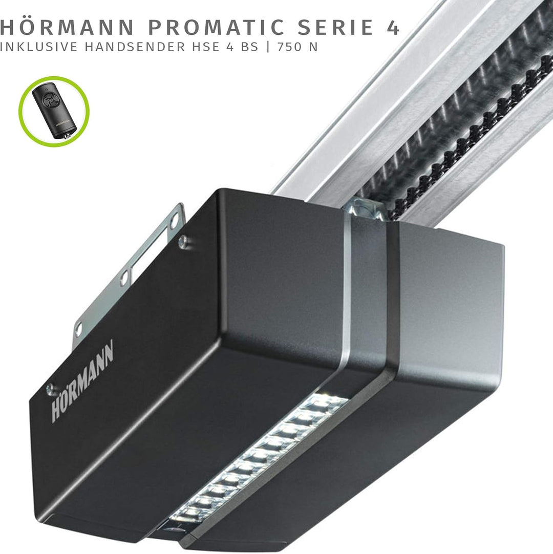 Hörmann Garagentorantrieb Pro Matic Serie 4, 4510293, schwarz & Handsender HSE 4 BS (Frequenz 868 MH