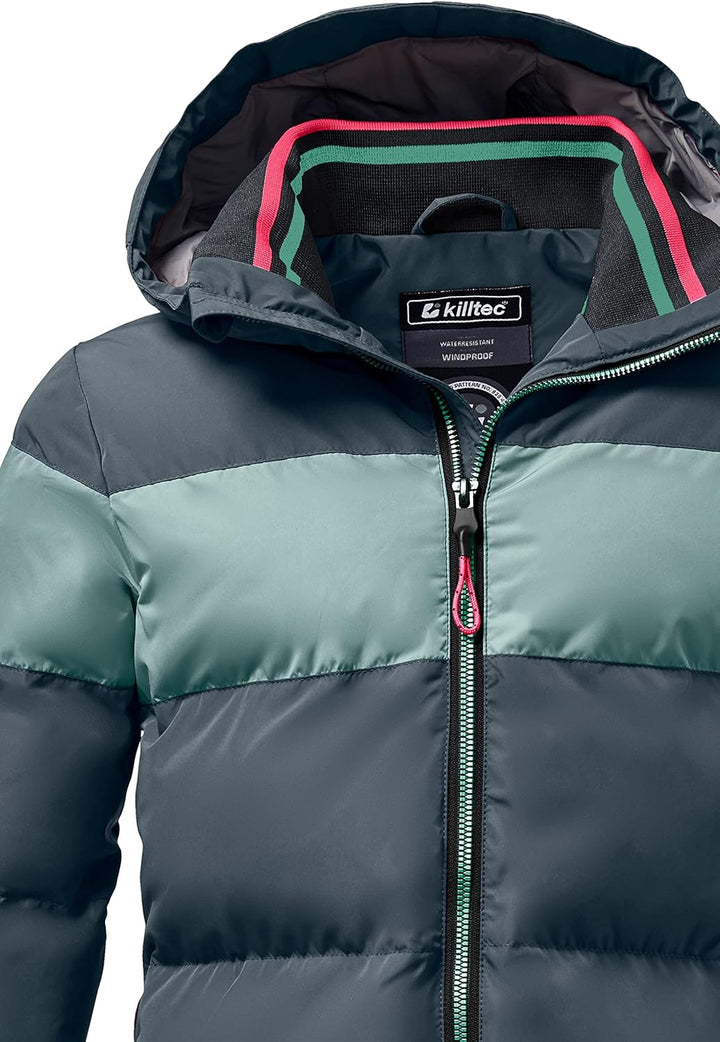 Killtec Mädchen Kow 192 Grls Qltd Jckt Winterjacke/Jacke in Daunenoptik mit Kapuze 152 dunkel aquave