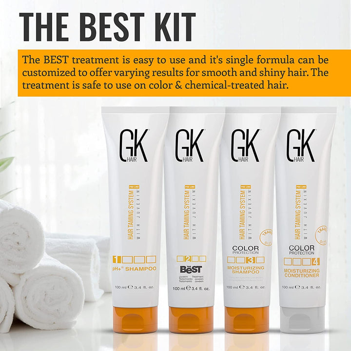 GK HAIR Global Keratin The Best Consumer Box Kit (100ml/3.4 Fl Oz) Keratin-Haarglättungsbehandlung -