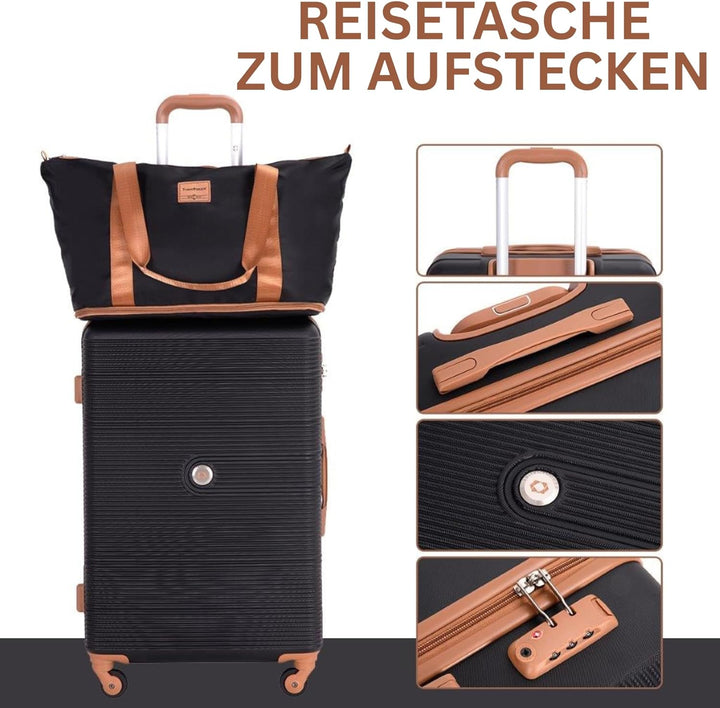 Travelhouse Bari Kofferset 6-teilig – ABS Hartschalen Trolley Set mit 4 Koffern (16"/20"/24"/28"), R