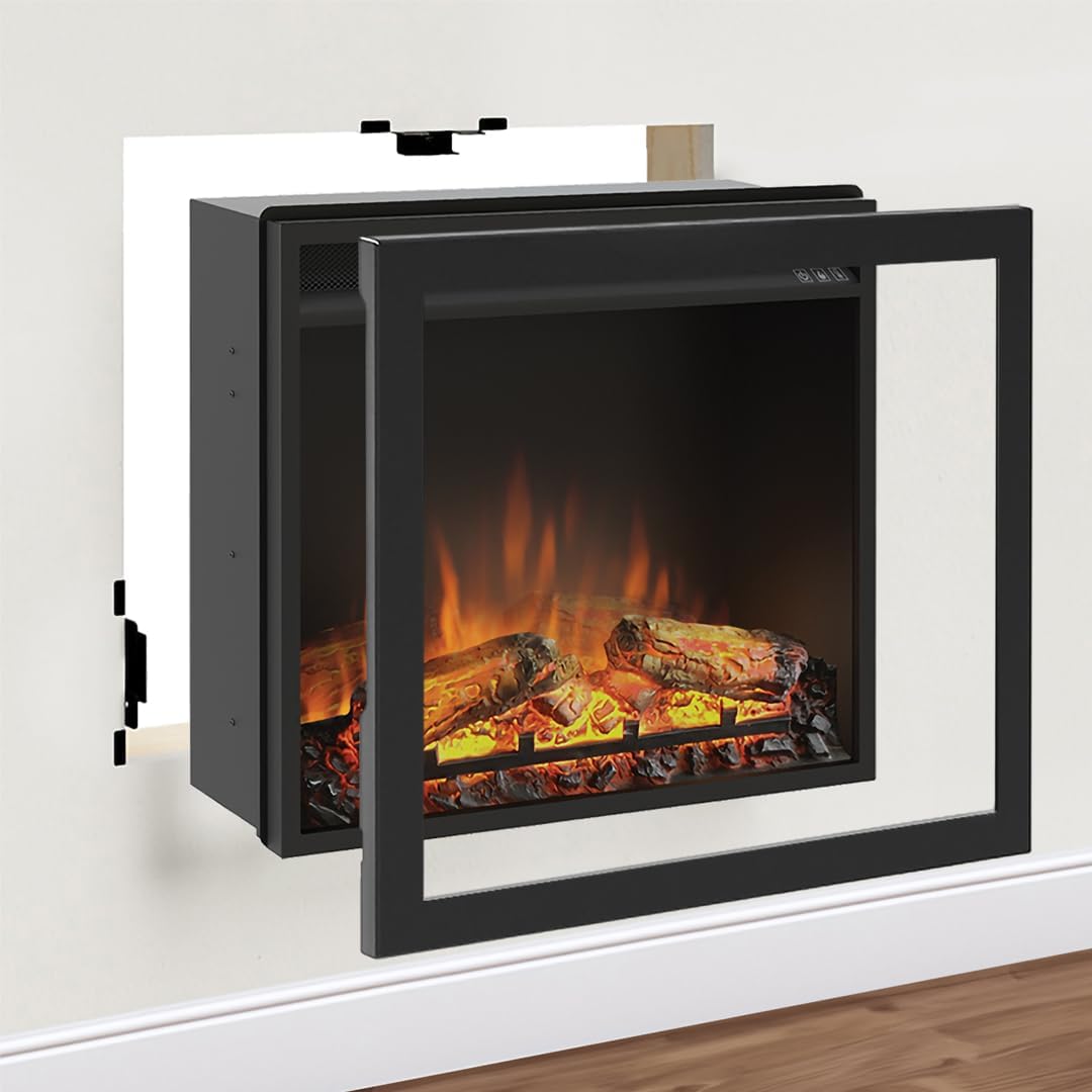 TAGU PowerFlame Elektrokamin mit Installationskit, Heizung und Thermostat, 7-Tage-Heizplan und LED-F