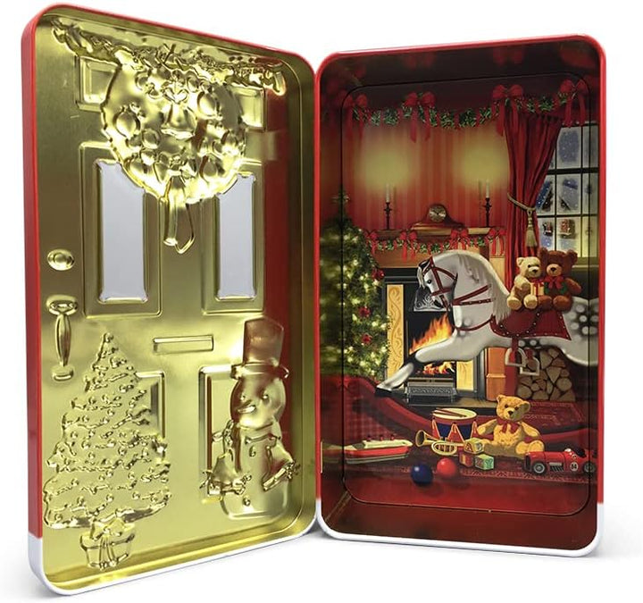 Blechdose Keksdose Deko Box Grosse Türdose rot für Weihnachtskekse Schokolade-Pralinen Aufbewahrung,
