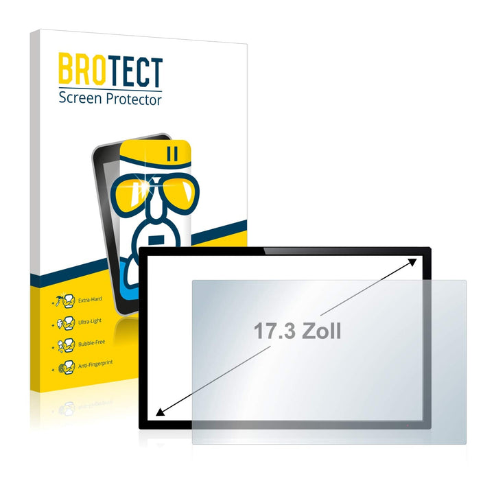 BROTECT 17.3" Panzerglasfolie Schutzfolie für Touch-Panel PCs mit 17,3 Zoll (43.9 cm) [383 x 215 mm,
