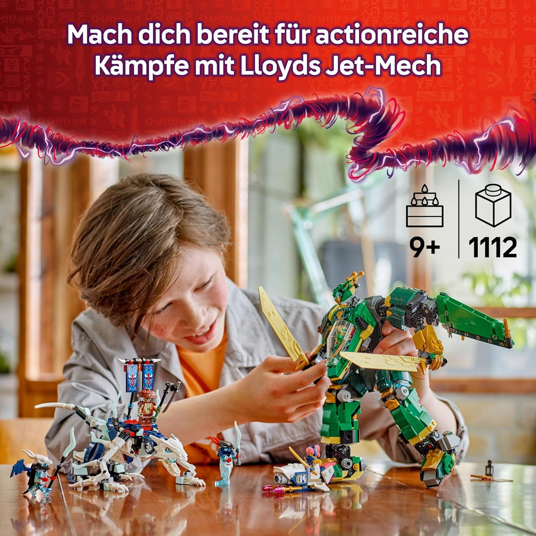 LEGO NINJAGO 2in1 Lloyds Jet-Mech - Spielzeug mit 5 Minifiguren, Drachen, Ausrüstung und fliegendem
